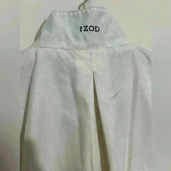 Izod Jacket Windbreaker XFG Full Zip Golf Jacket White Black Stripes Size S - Picture 3 of 6